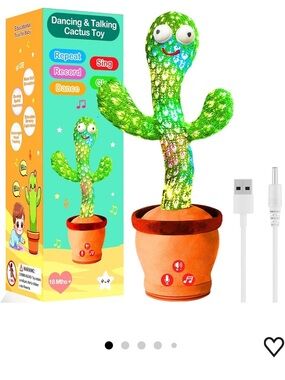Dancing & Talking Light-Up Cactus Plush Toy - Green